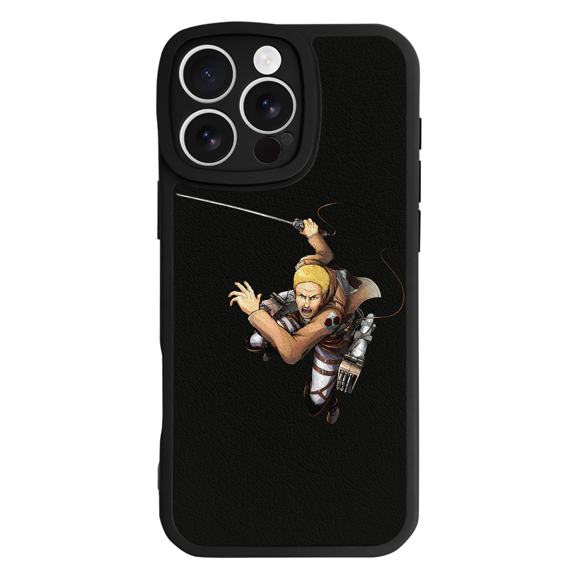 （画像用） 進撃の巨人 ハンネス Attack on Titan Hannes 【iPhone 16シリーズ対応】シリコンスマホケース（レザー調） 材質：シリコン